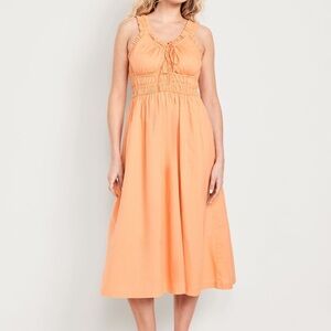 Elegant Peach Midi Dress